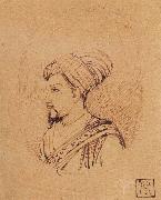 Rembrandt Harmensz Van Rijn A Medallion Portrait of Muhammad-Adil Shah of Bijapur china oil painting reproduction